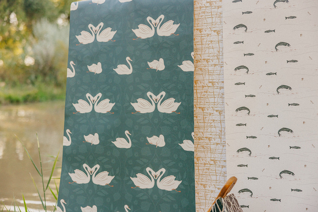 Sevan Botanical Animal Print Wallpaper in Green, White & Tan