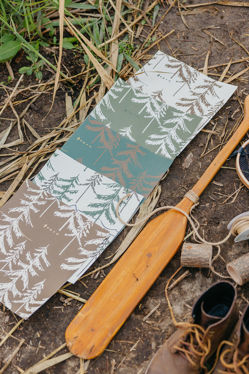 Cascade Nature-Inspired Wallpaper in Olive Green and White