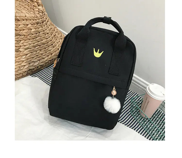 Style Canvas Embroidered Backpack