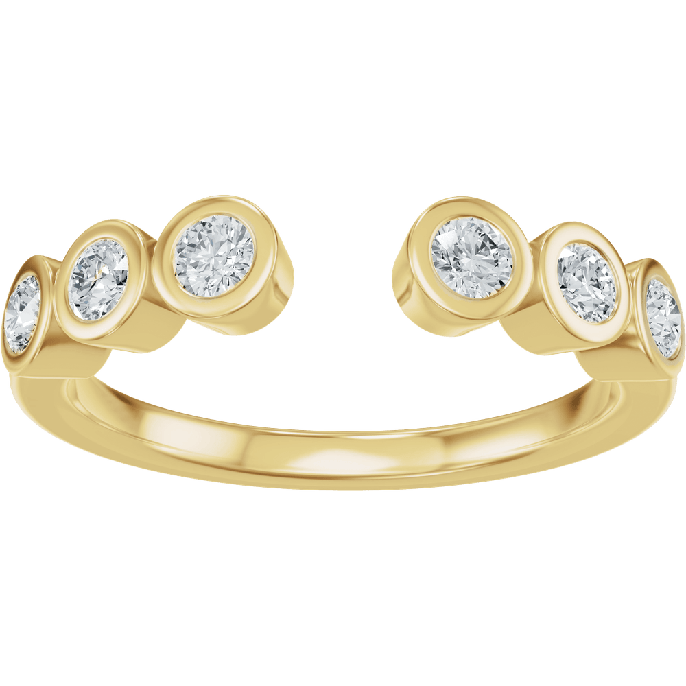 Éloise 14K Yellow Gold 1/3 CTW Diamond Bezel Set Open Ring