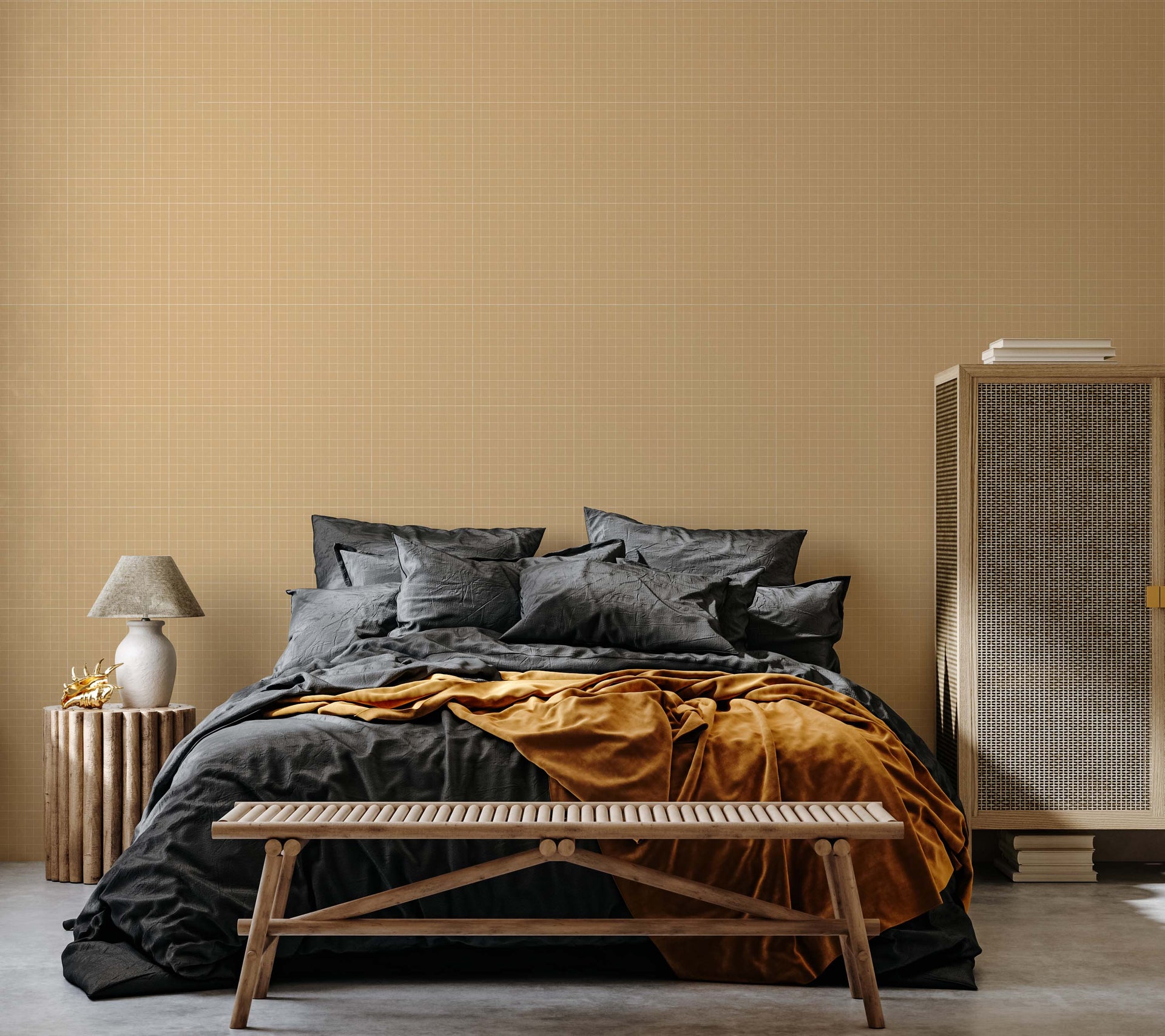 Laken Geometric Removable Wallpaper in Green and Brown