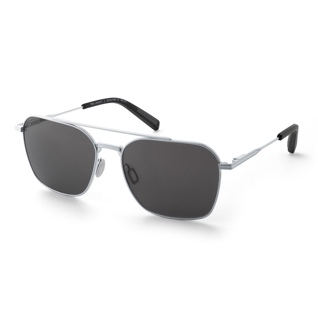 The Langley Navigator Sunglasses in Silver Smoke