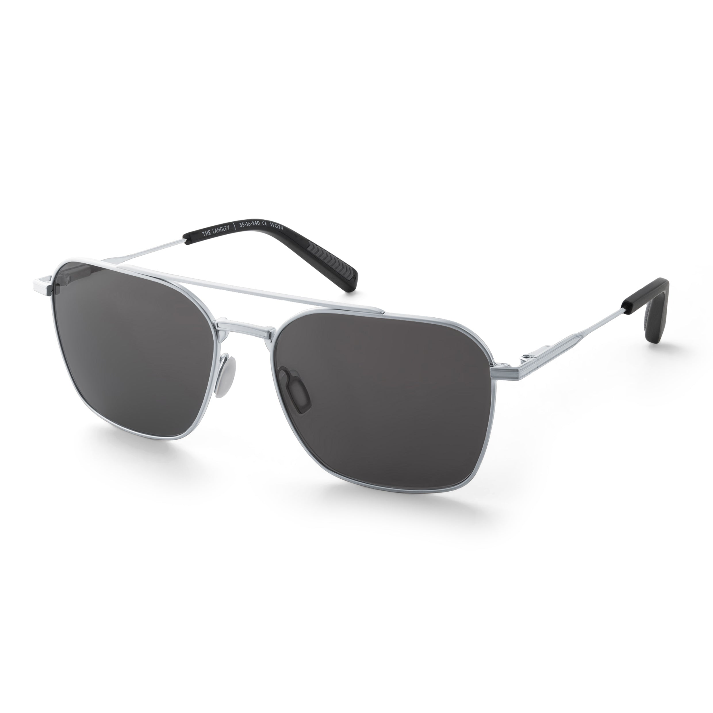 The Langley Navigator Sunglasses in Silver Smoke
