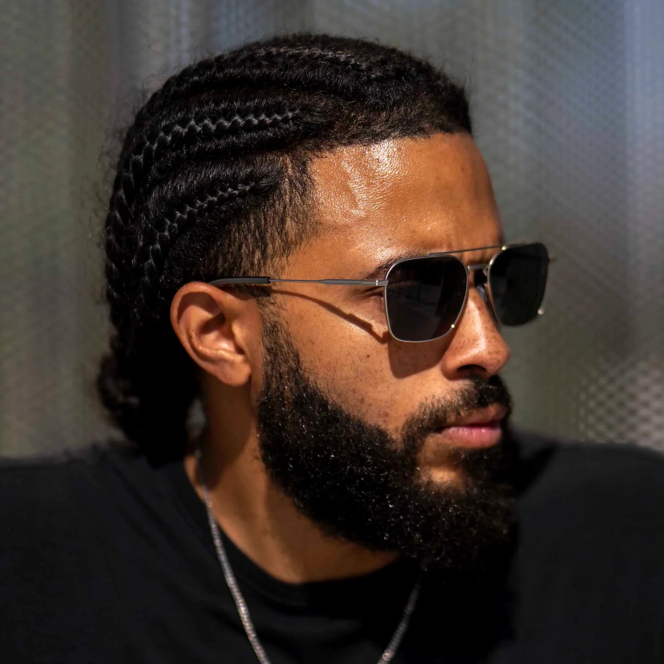 The Langley Navigator Sunglasses in Silver Smoke