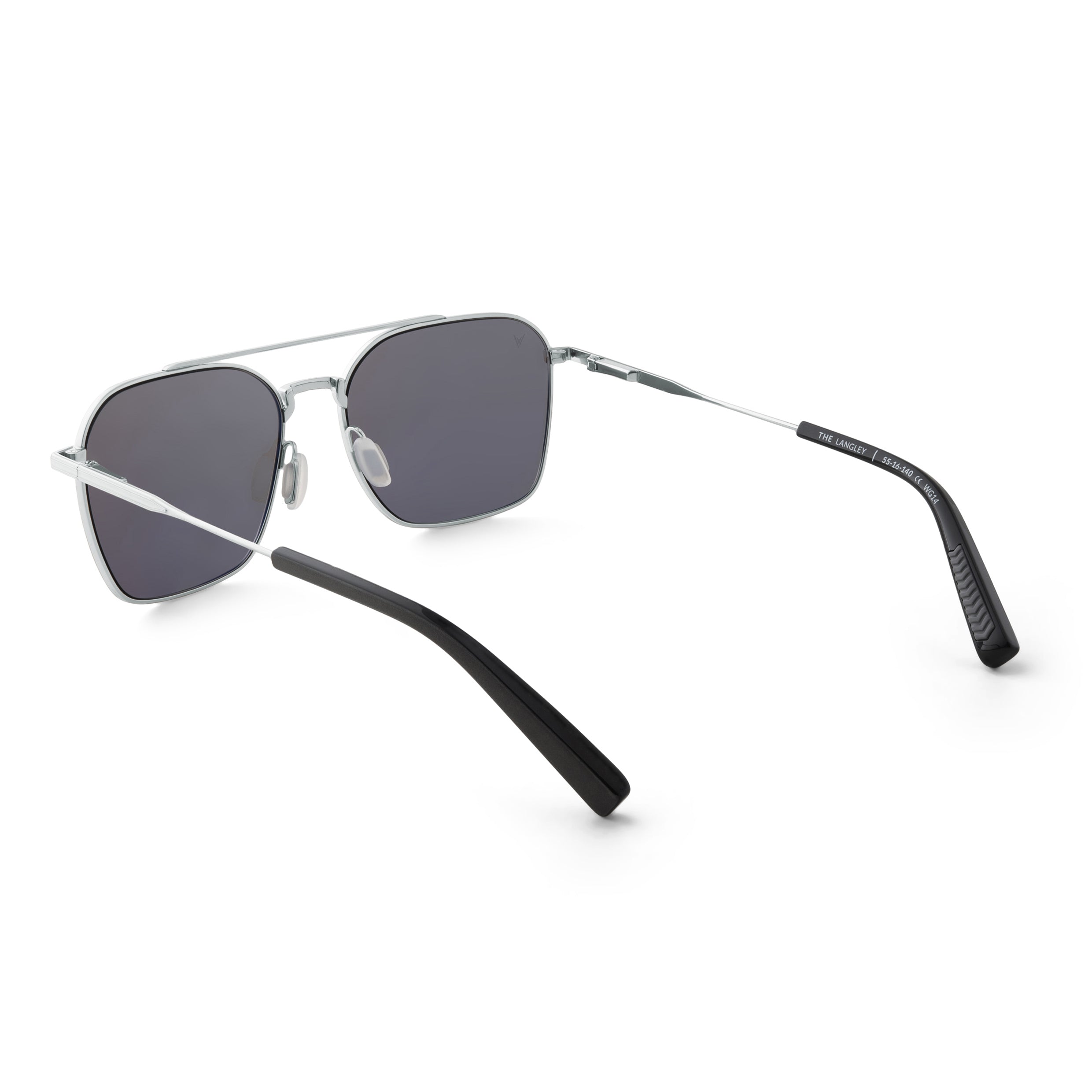 The Langley Navigator Sunglasses in Silver Smoke