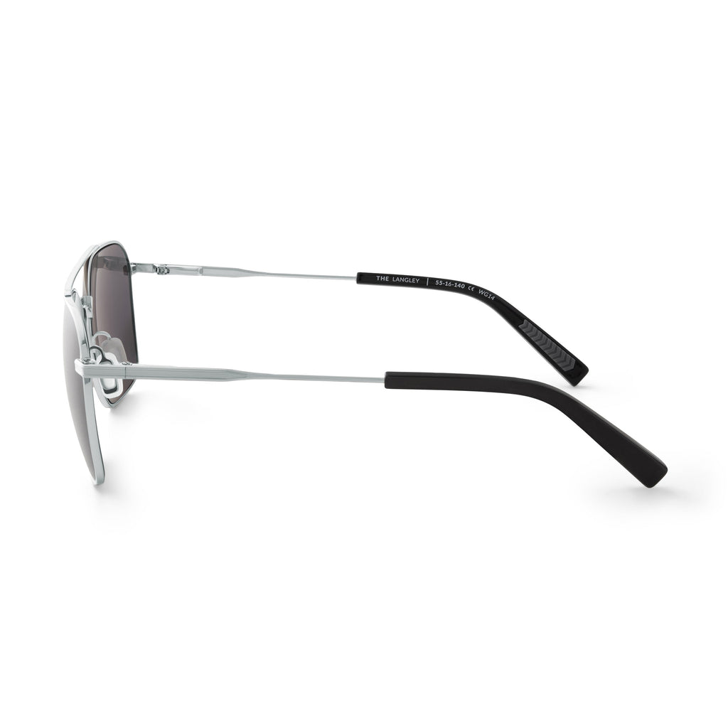 The Langley Navigator Sunglasses in Silver Smoke