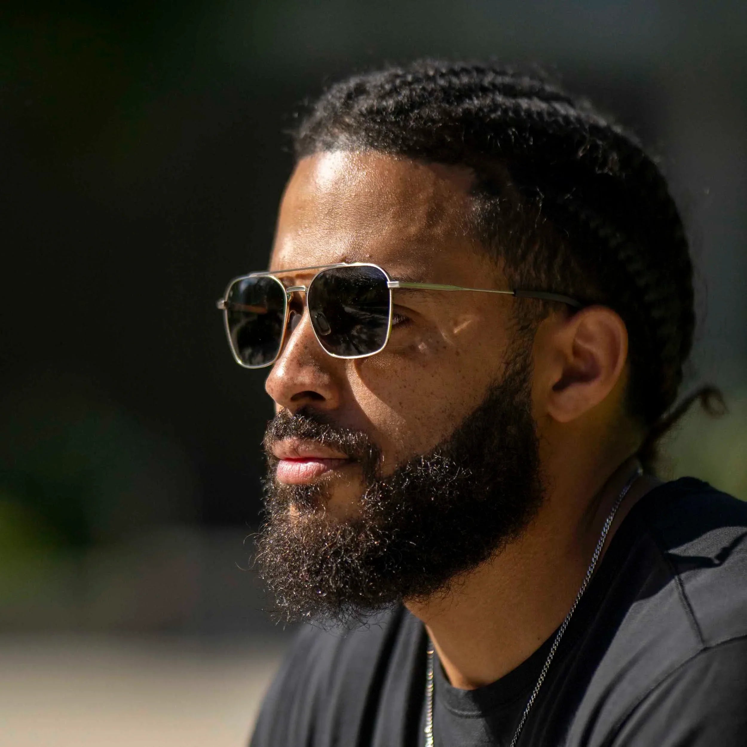 The Langley Navigator Sunglasses in Silver Smoke