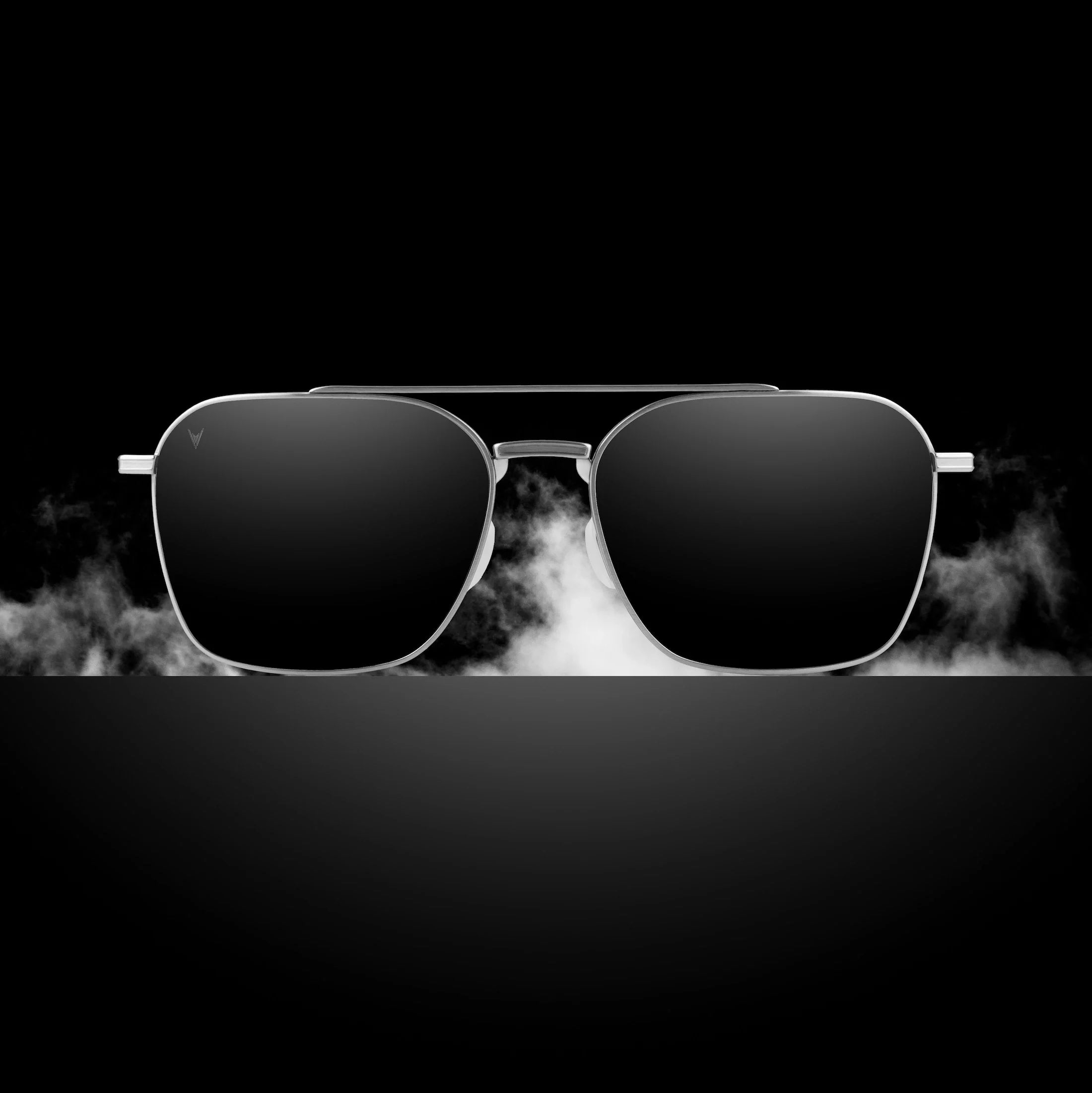 The Langley Navigator Sunglasses in Silver Smoke