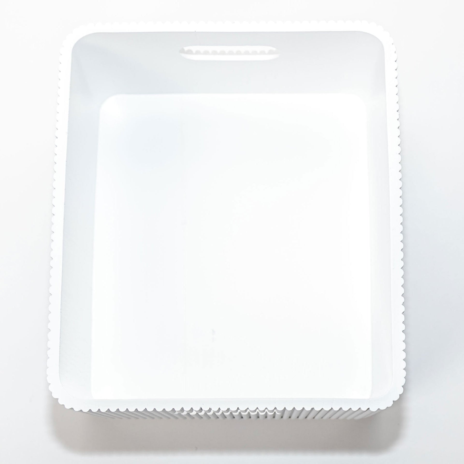 Wooden Ribbed Bin in White Decorative Fluted Storage Organizer - Image 3