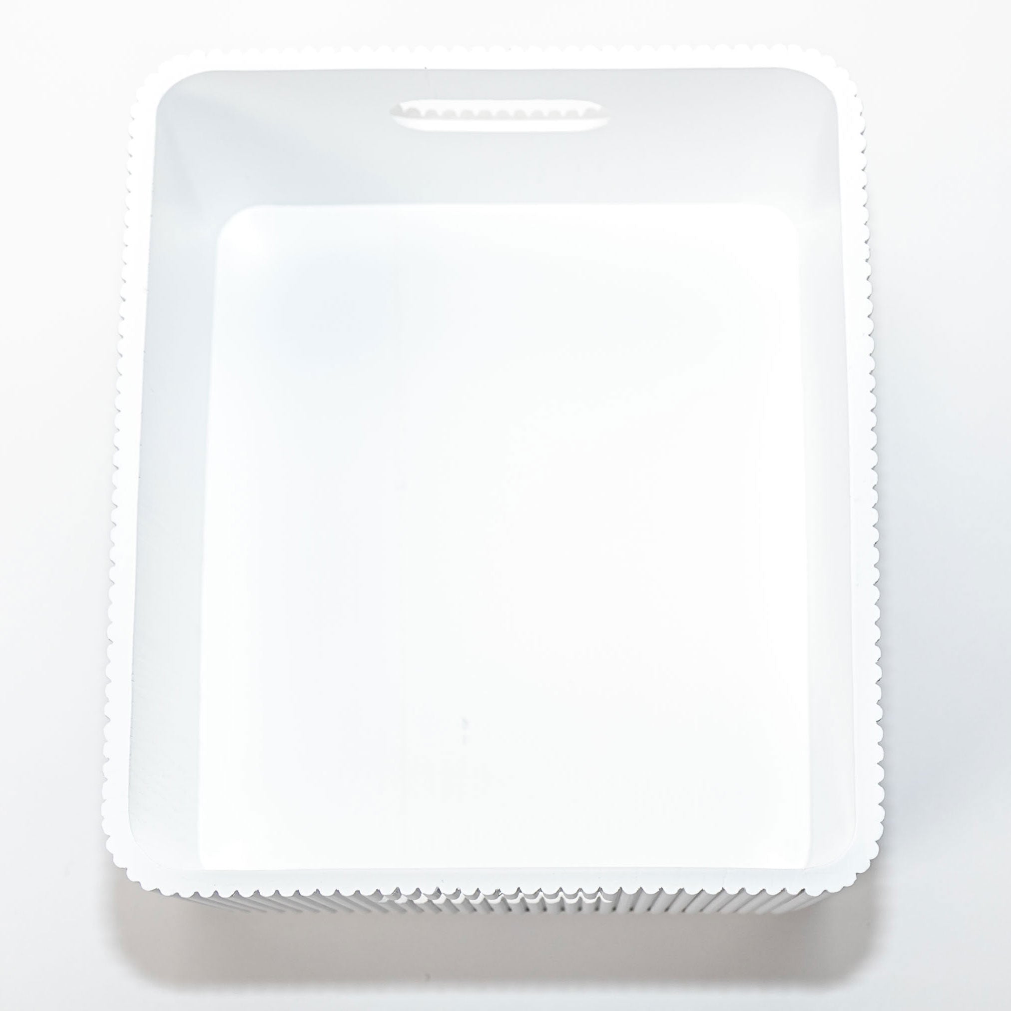 Wooden Ribbed Bin in White Decorative Fluted Storage Organizer - Image 3