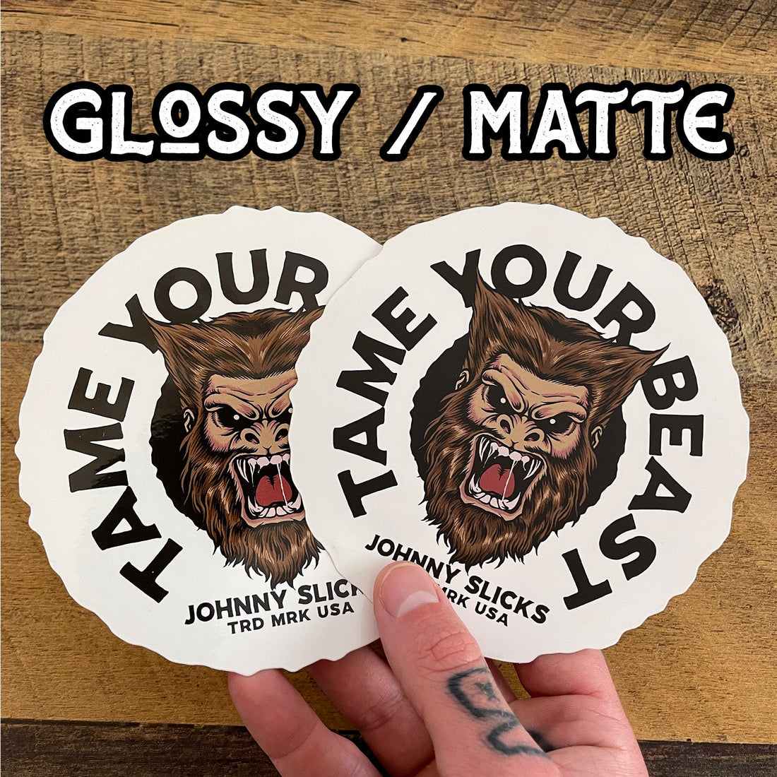 Tame Your Beast 5 Inch Round Vinyl Decal Sticker - Image 4
