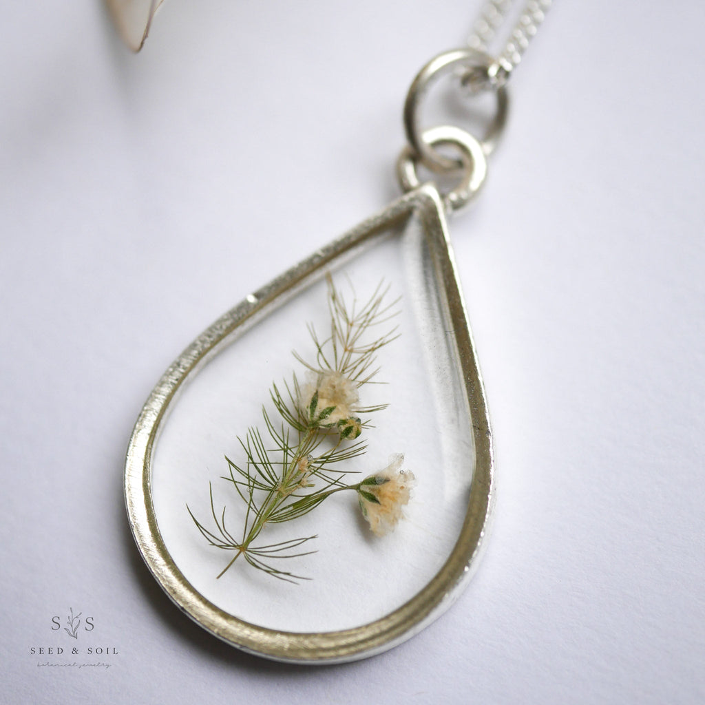 Large Teardrop Botanical Necklace
