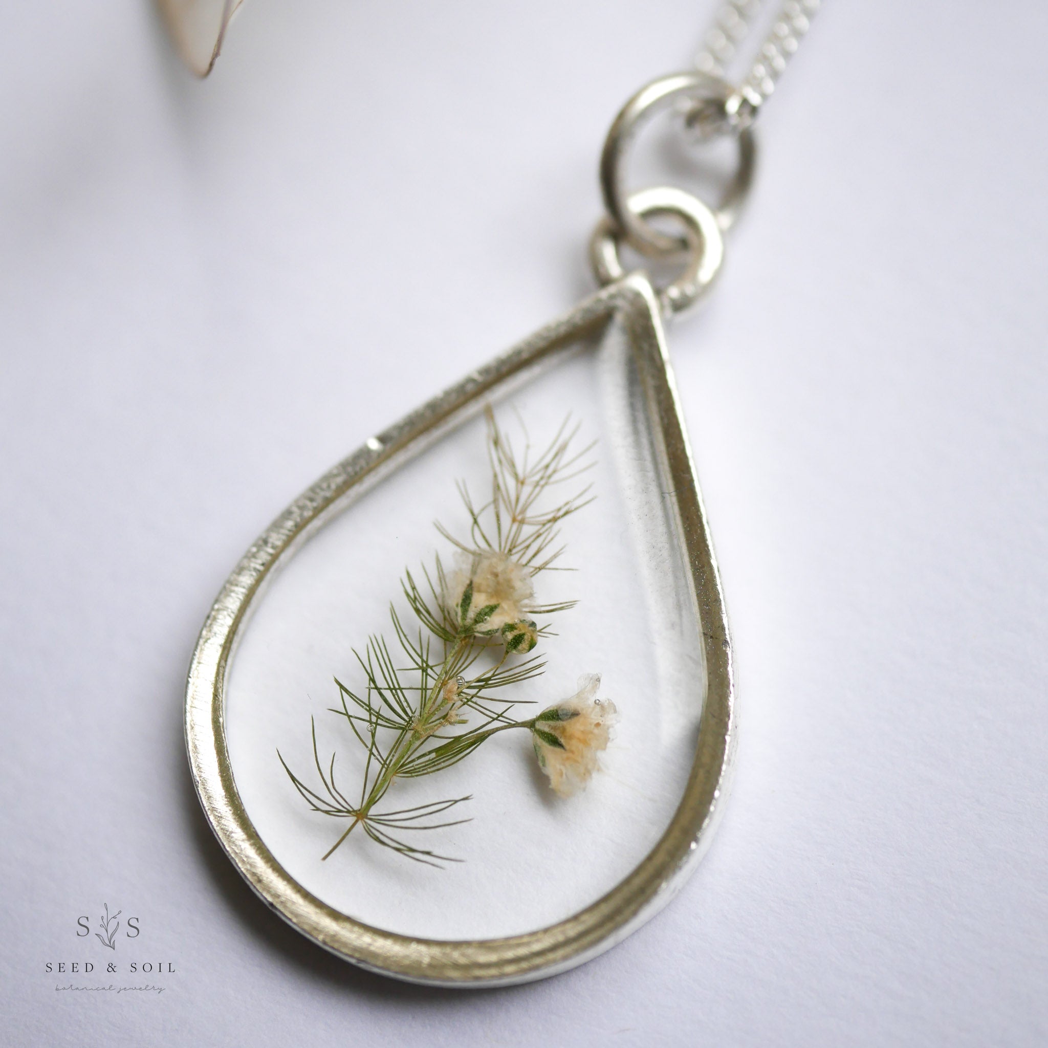 Large Teardrop Botanical Necklace