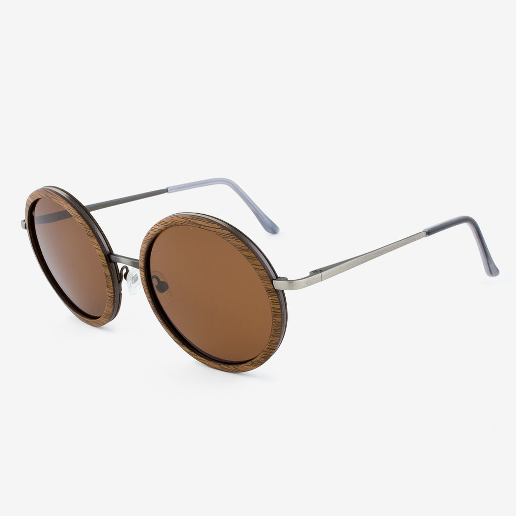 Largo Oversized Metal and Wood Sunglasses for Boho Style