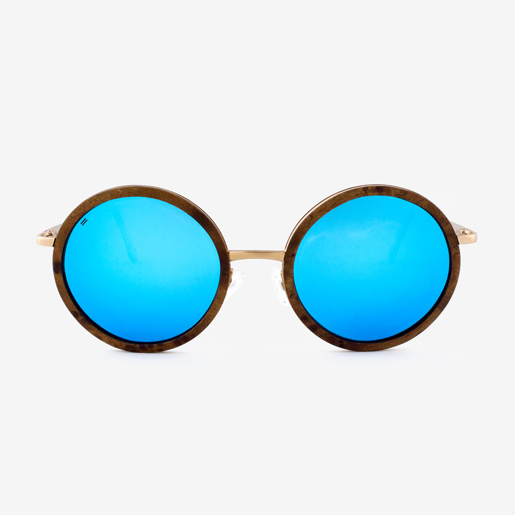 Largo Oversized Metal and Wood Sunglasses for Boho Style