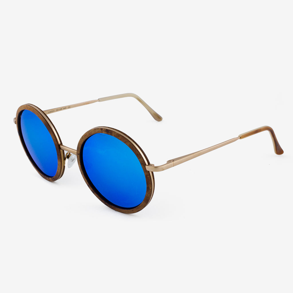 Largo Oversized Metal and Wood Sunglasses for Boho Style
