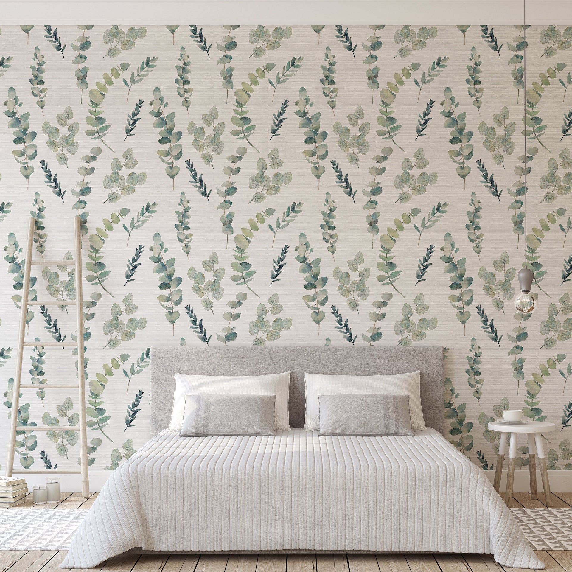 Lark Floral Peel and Stick Wallpaper in Sage-Green and Blue-Grey