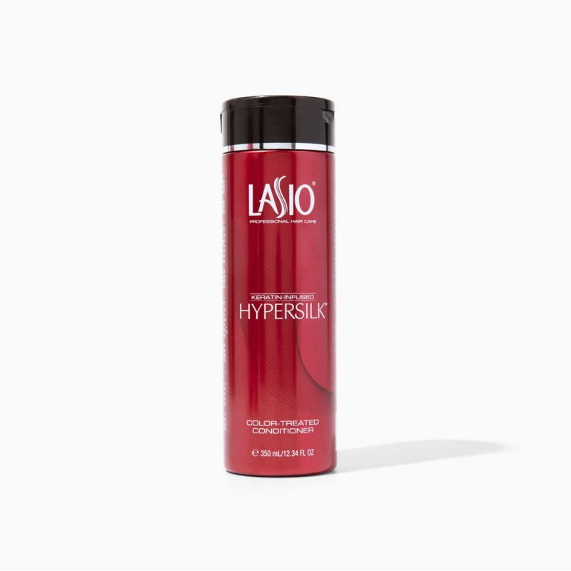 12oz bottle of Lasio Hypersilk Color-Treated Conditioner for salon-quality hair care