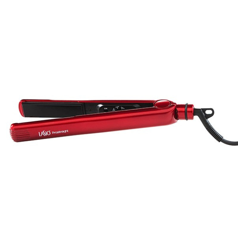 Lasio ProStraight 1-inch ceramic flat iron for professional hair straightening and frizz reduction.