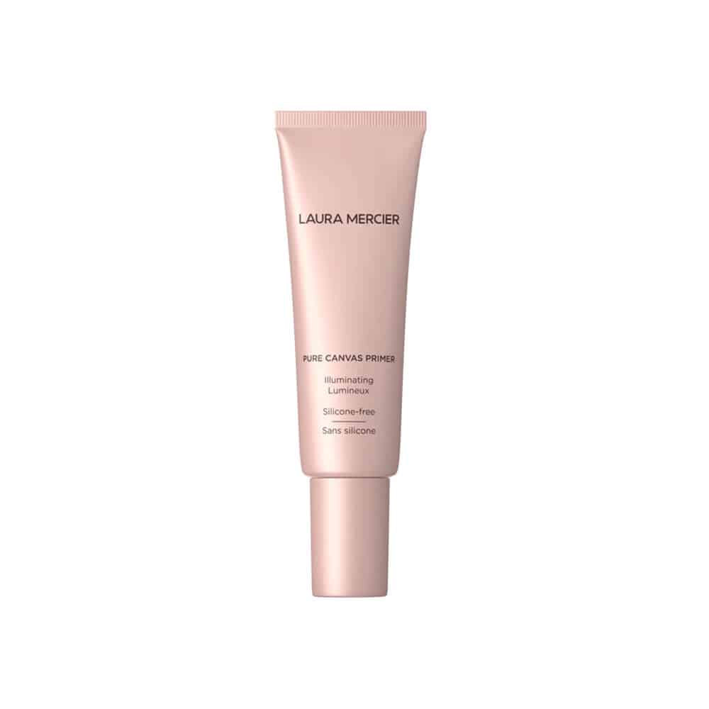 Laura Mercier Pure Canvas Primer Illuminating in pink packaging.