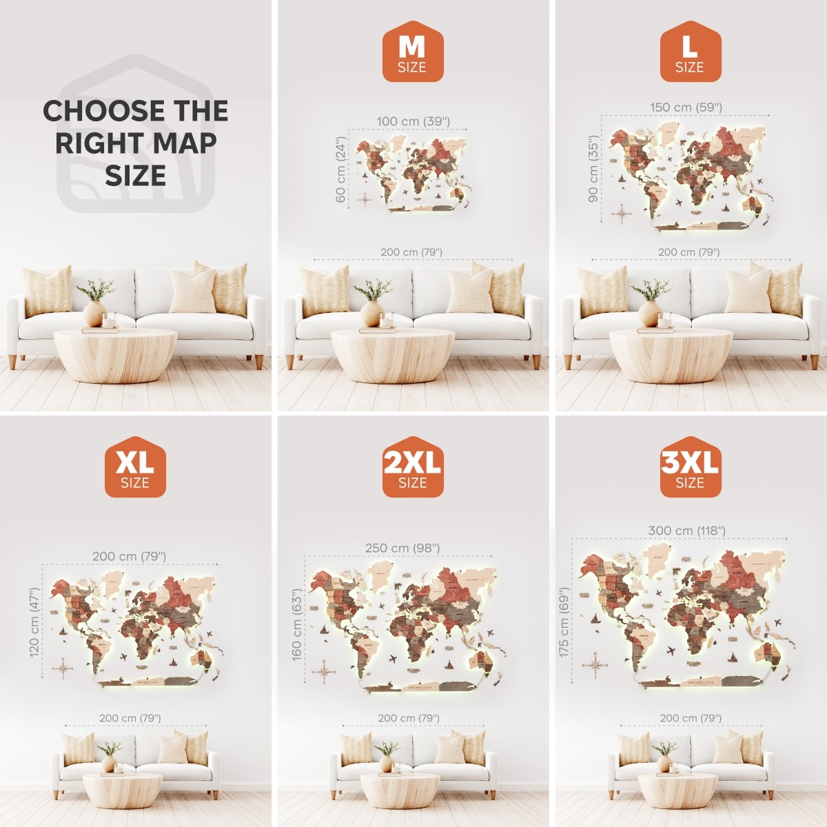 3D LED Wooden World Map 3.0 Fusion Interactive Wall Decor