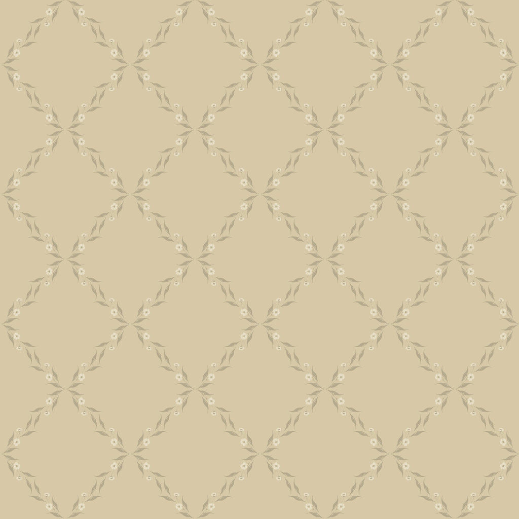 Leela Geometric Wallpaper in Beige and Brown Traditional