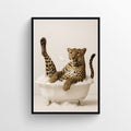Leopard Animal Bathroom Tub Poster