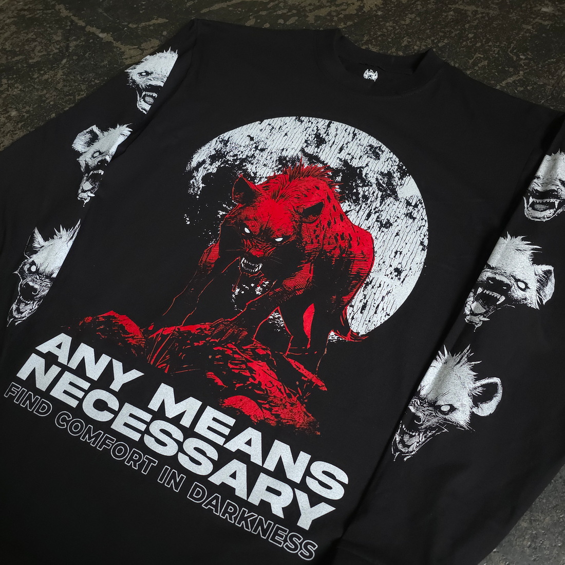 Prey Graphic Long Sleeve T-Shirt in Black - Image 3