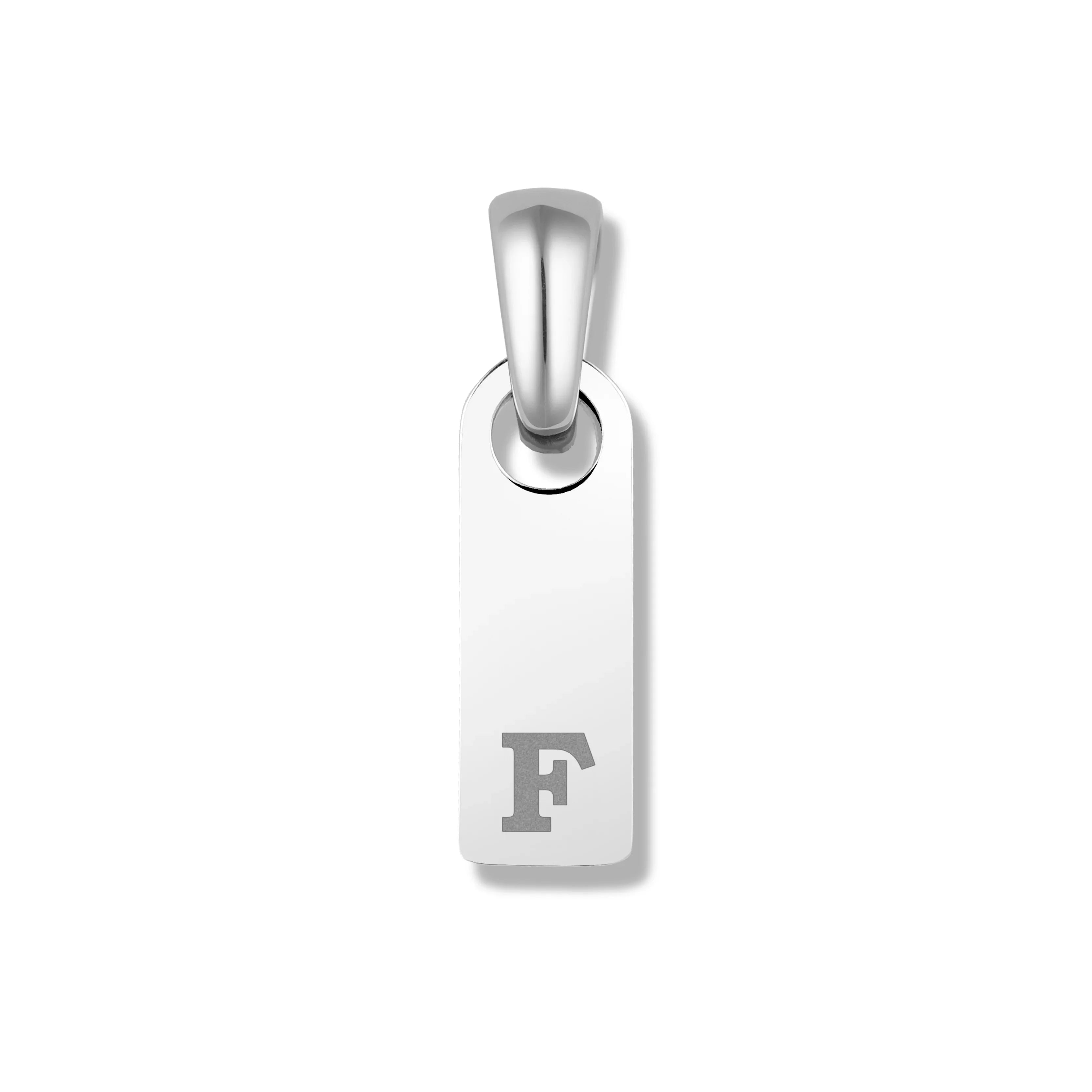 Initial Tag Pendant - Silver