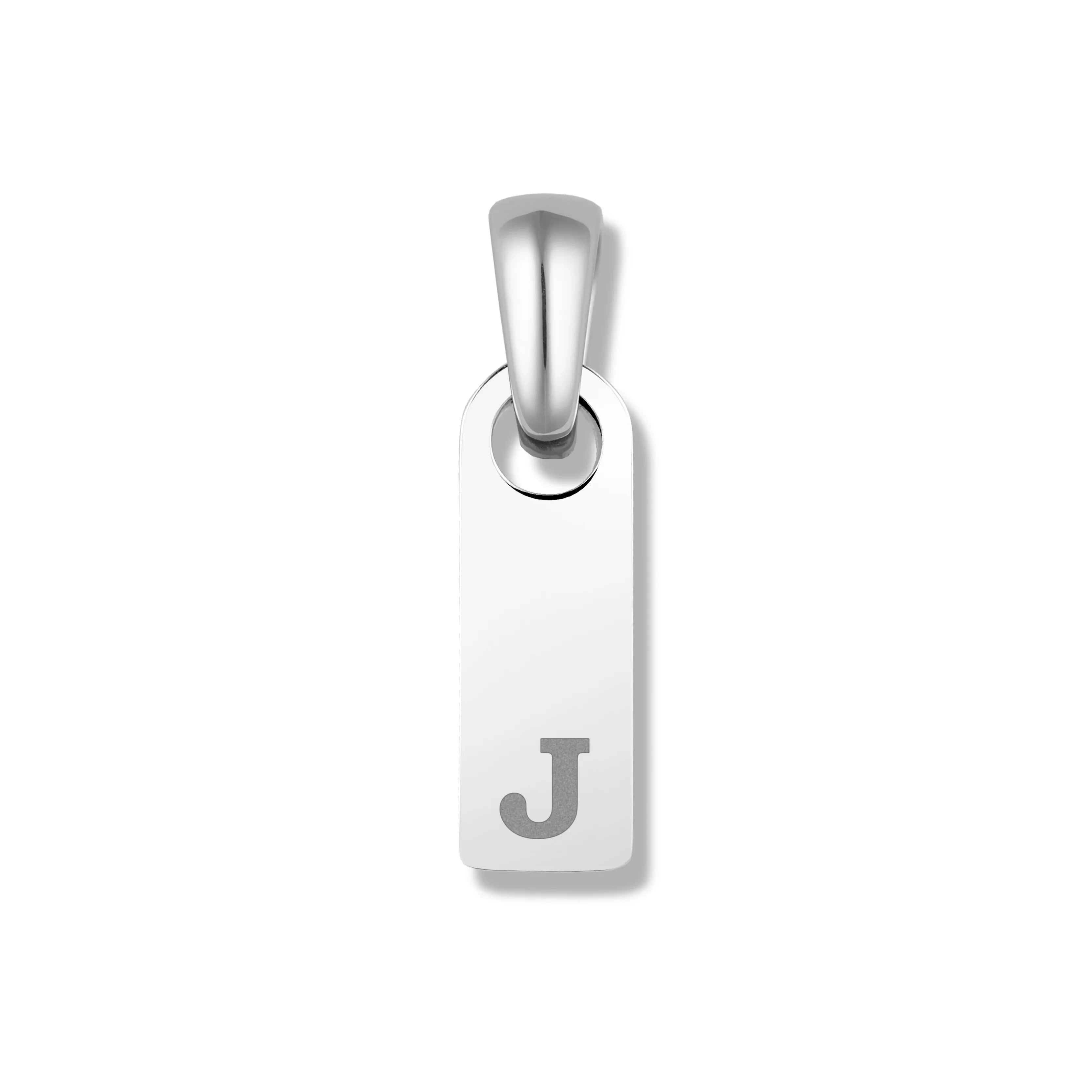 Initial Tag Pendant - Silver