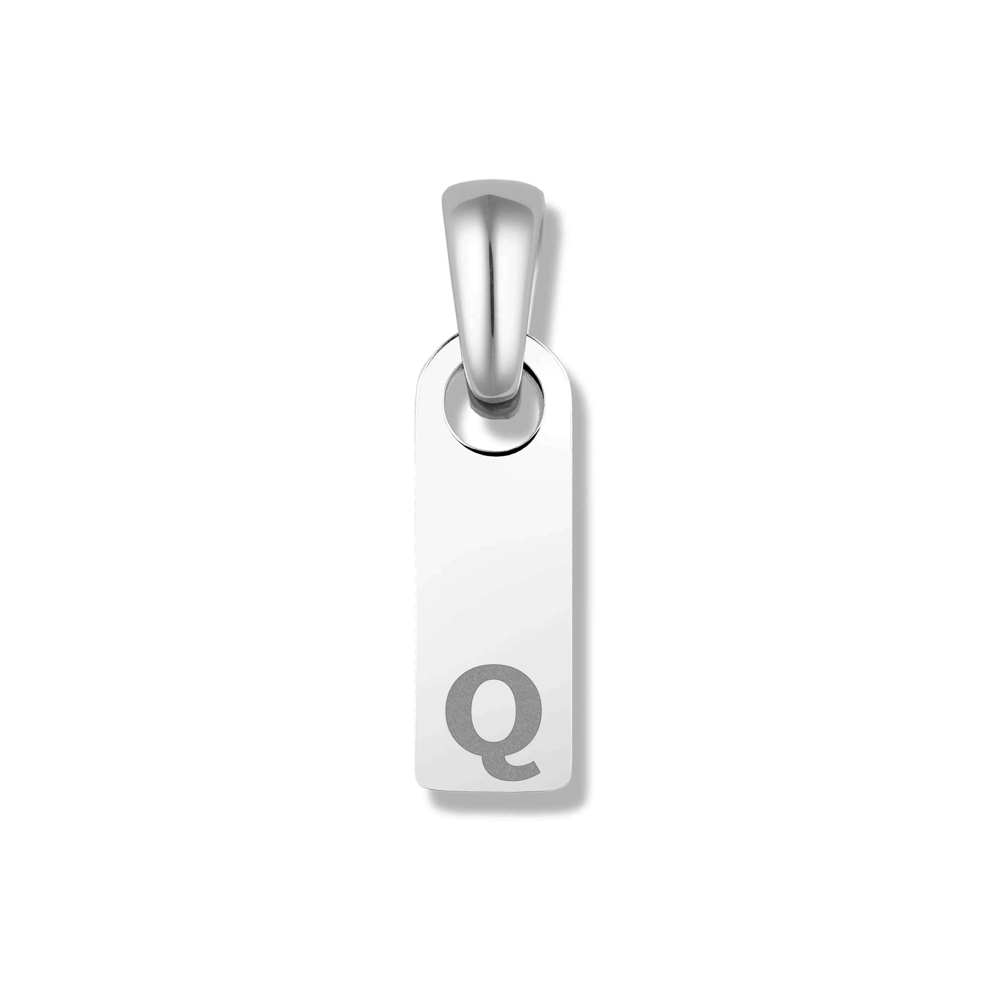 Initial Tag Pendant - Silver