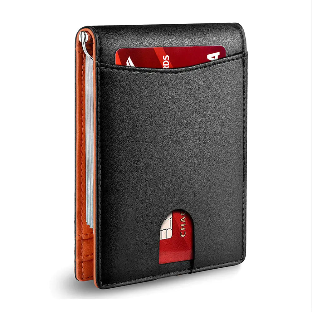 Men's Carbon Fiber Wallet with Anti-Theft Money Clip