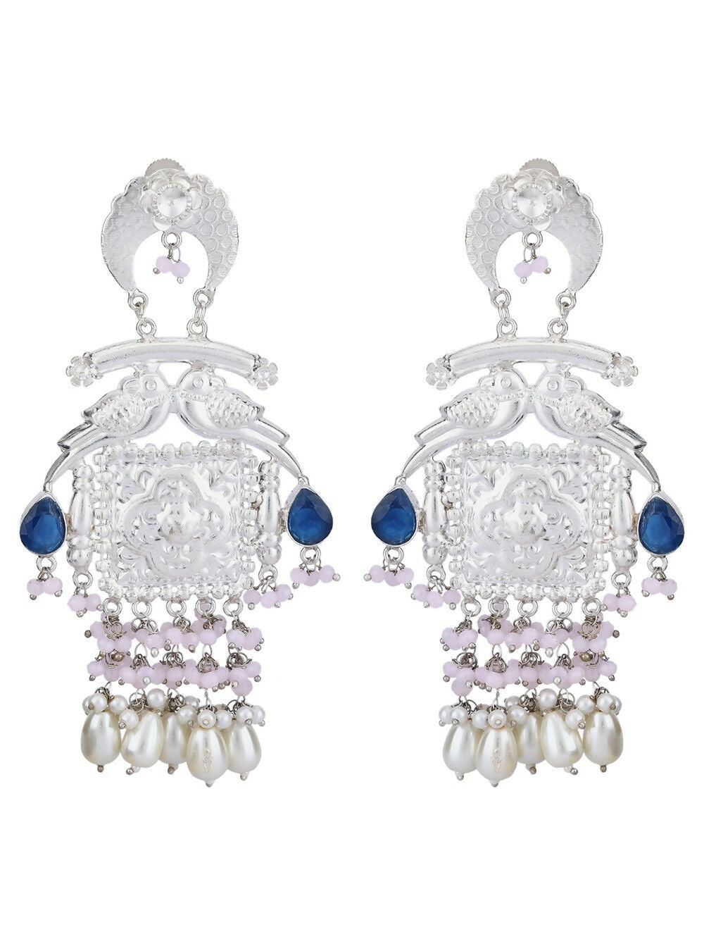 Joban Fashion Women Handcrafted Silver Tone Earrings