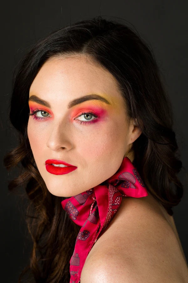 Armenian Alphabet Burgundy Narrow Scarf