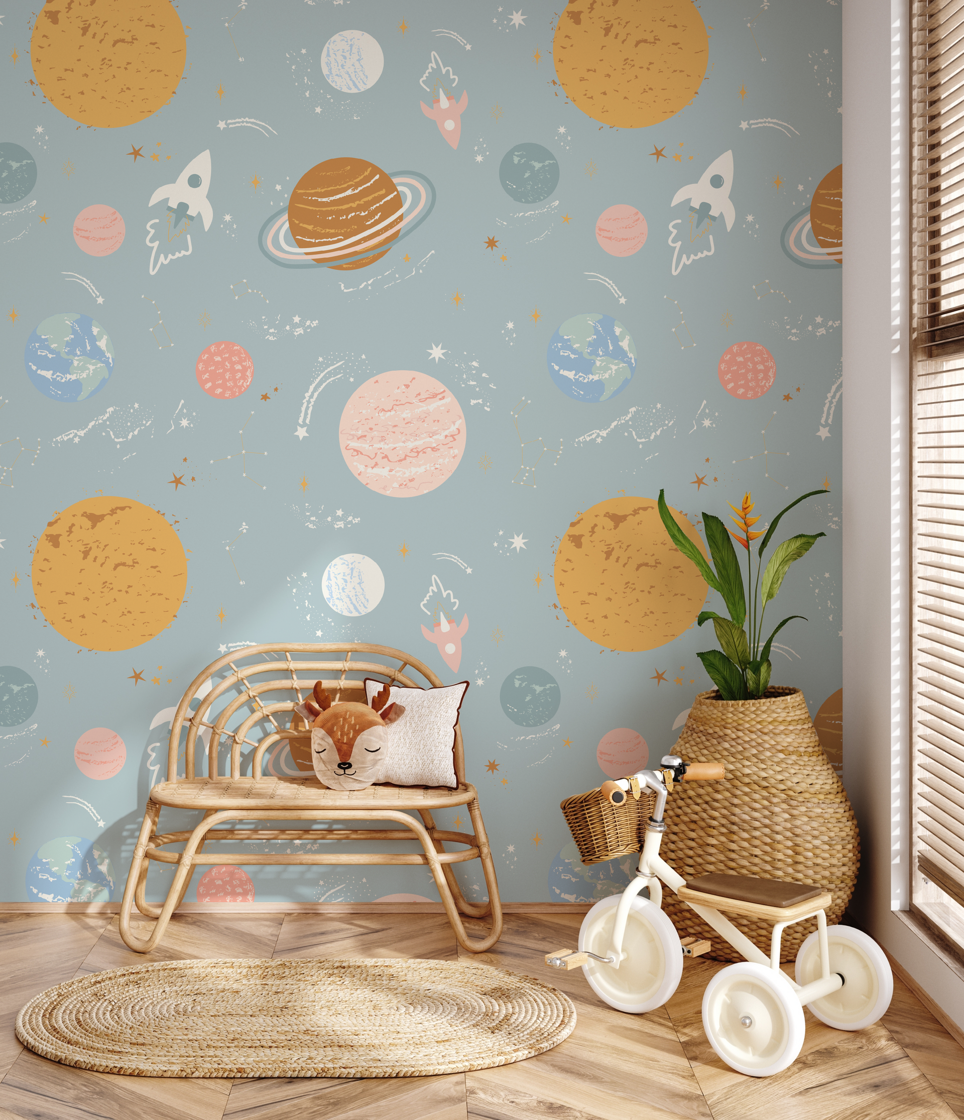 Venus Multi-Color Whimsical Removable Wallpaper