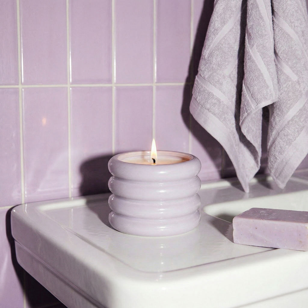 Ceramic Candle and Gold Wick Trimmer Set for Home Fragrance - Image 5