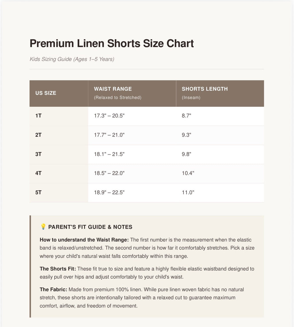 Kids Linen Blend Shorts | Breathable Organic Cotton Toddler Pants