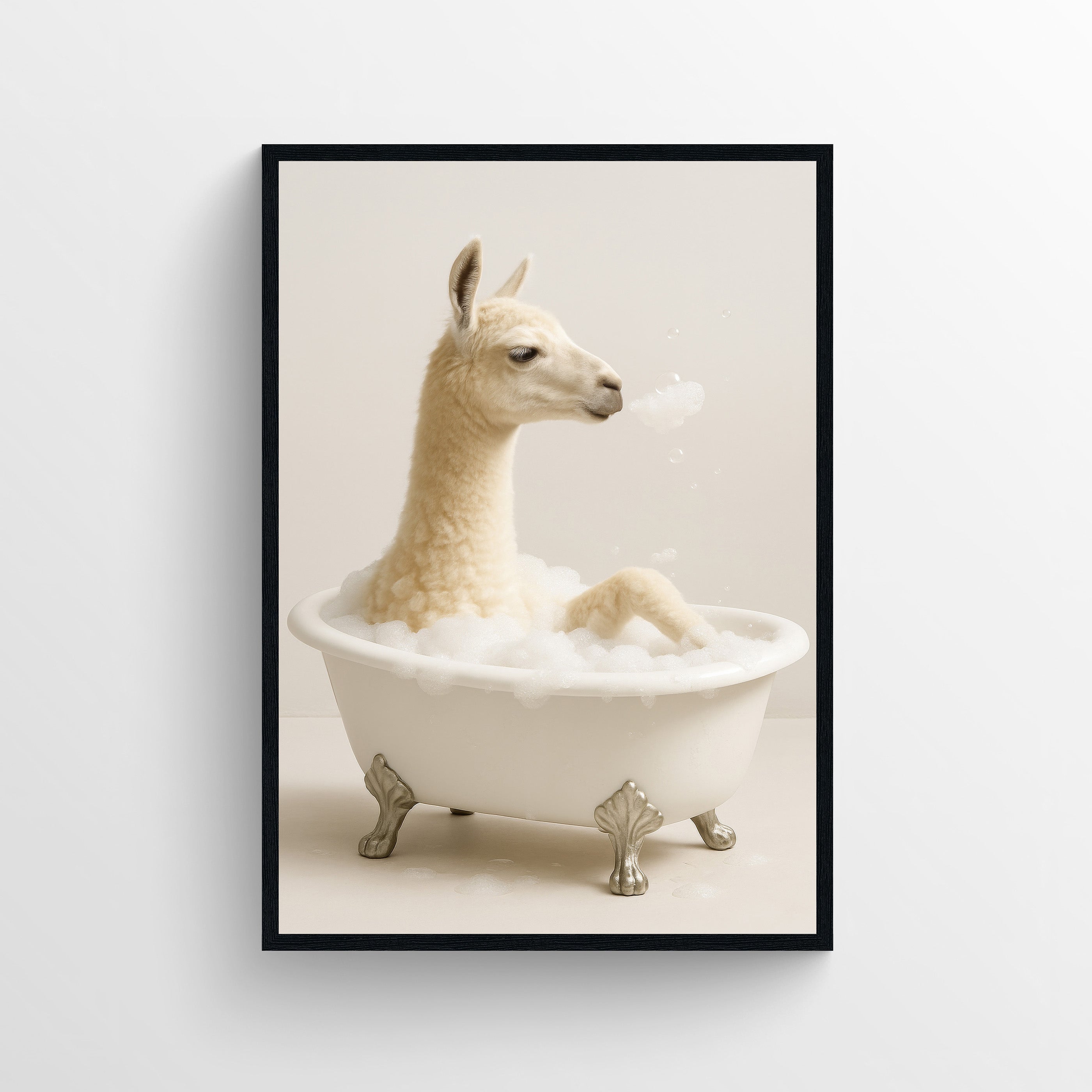 Lion Animal Bathroom Tub Poster