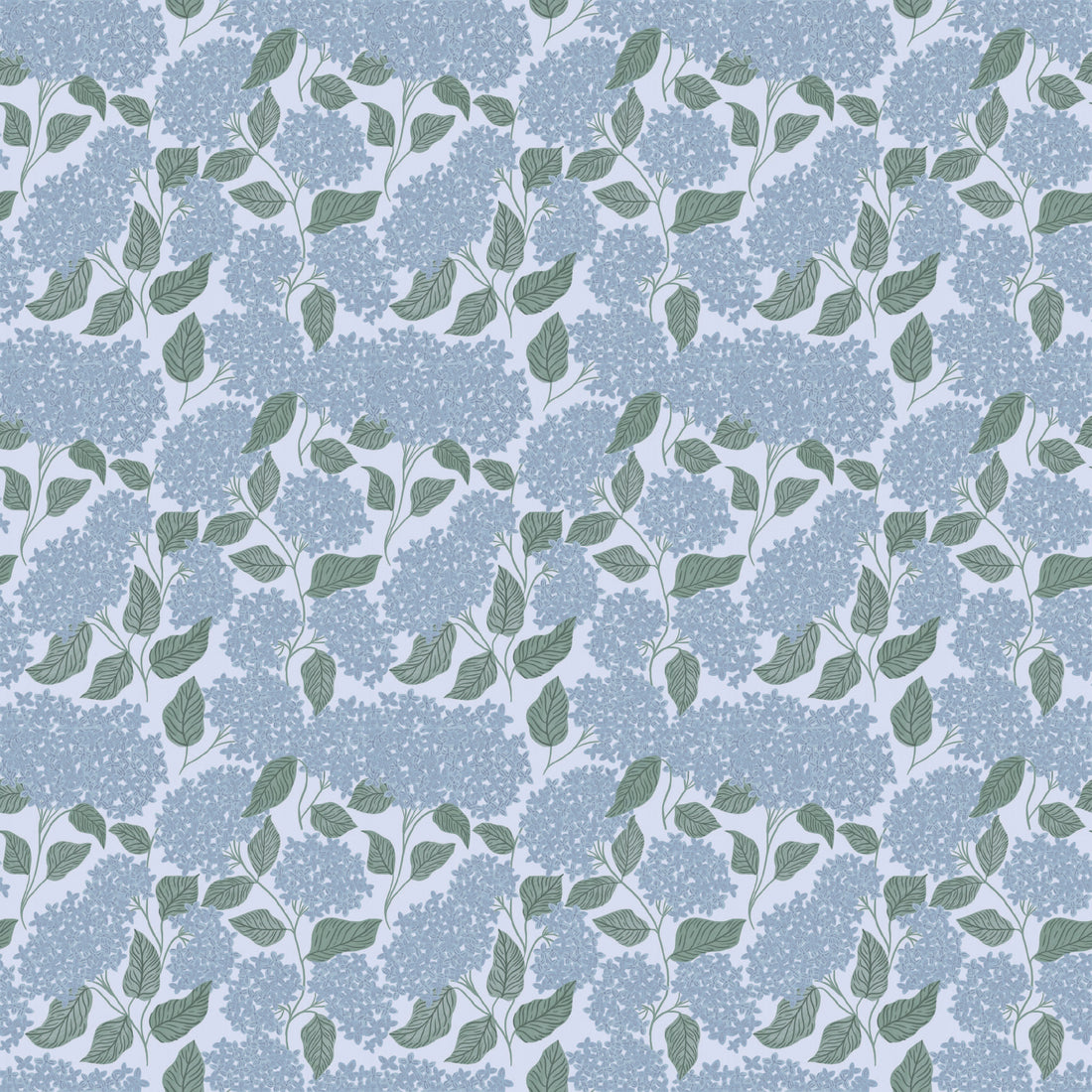 Lisette Floral Wallpaper in Blue, Green, and Off-White
