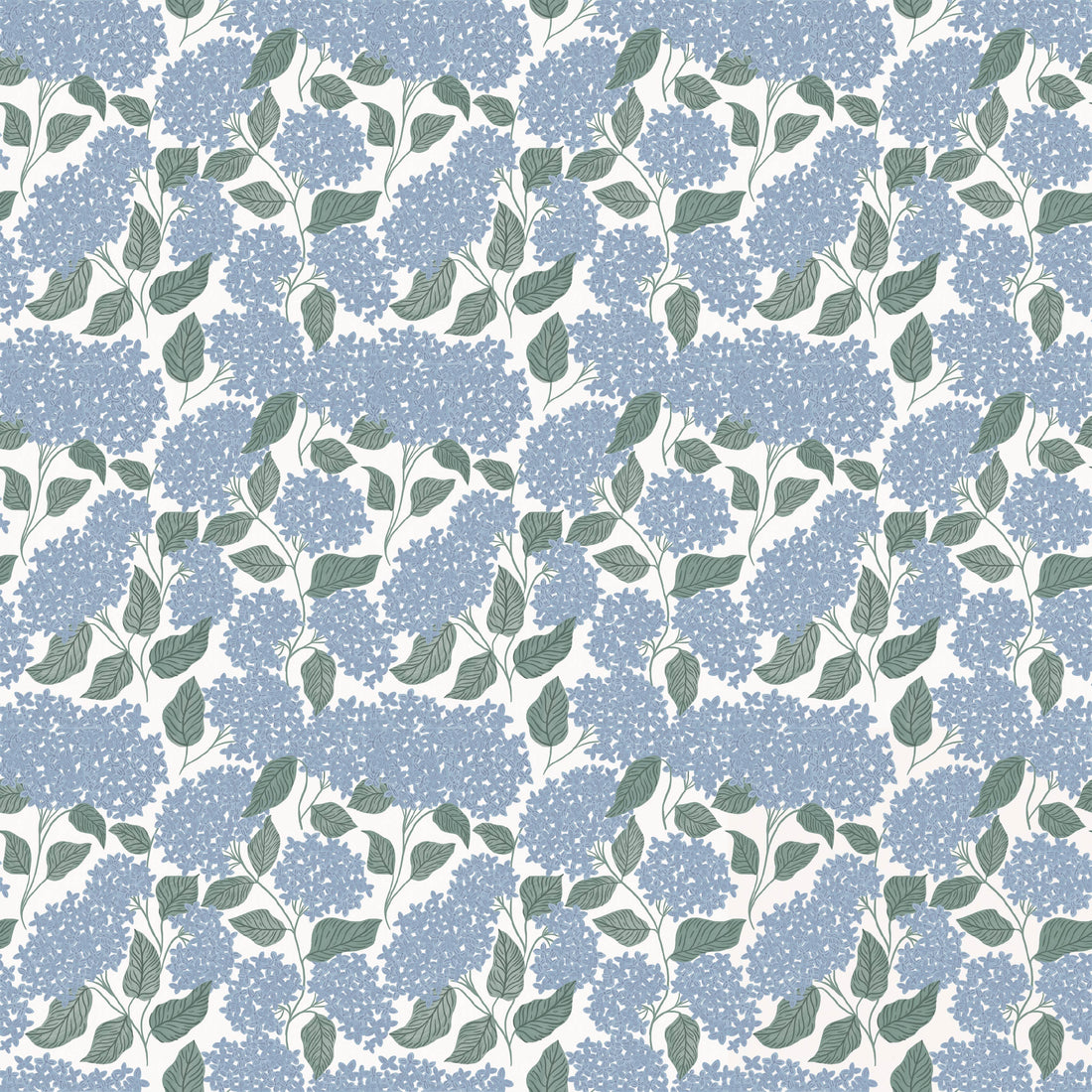 Lisette Floral Wallpaper in Blue, Green, and Off-White