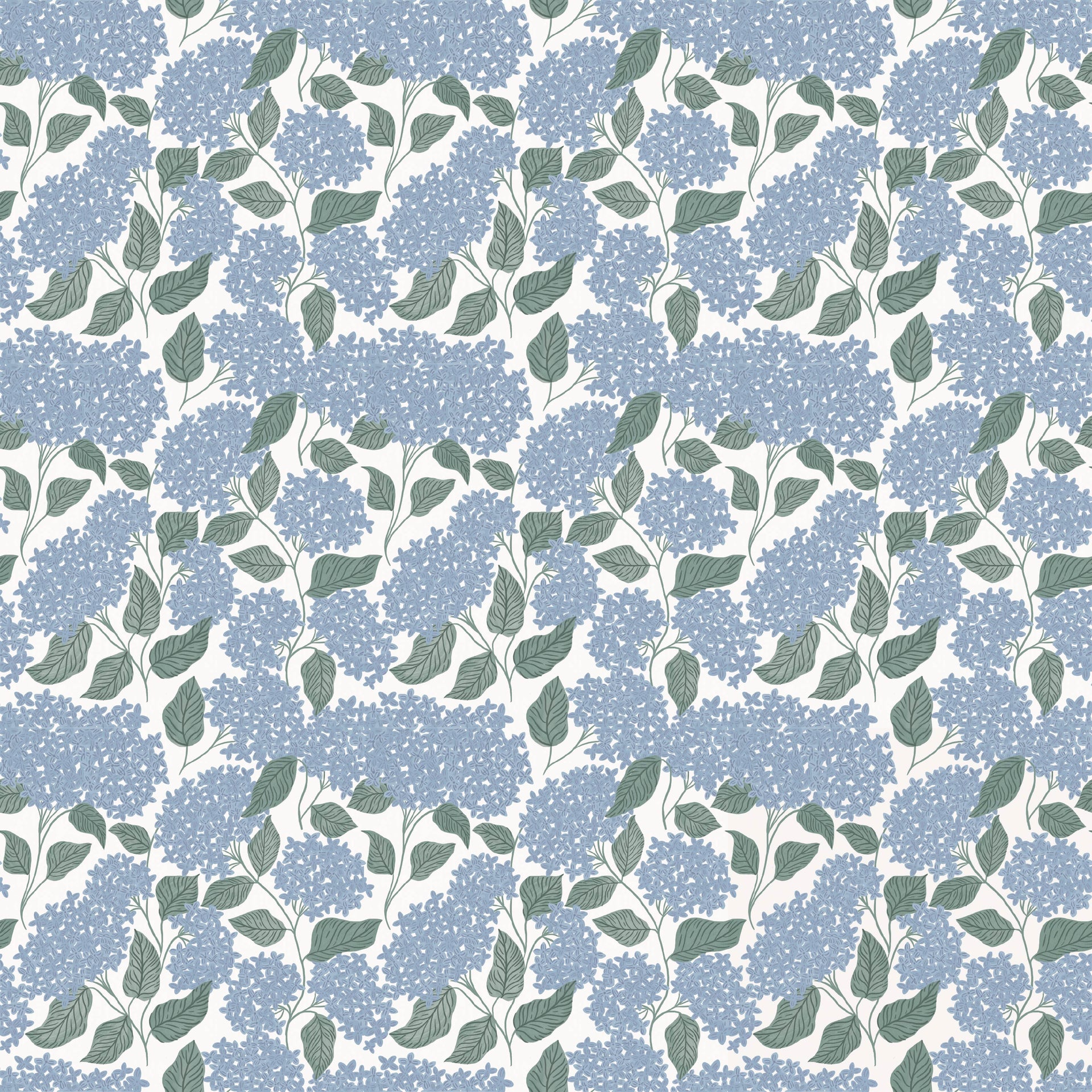 Lisette Floral Wallpaper in Blue, Green, and Off-White