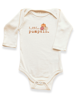 Little Pumpkin Stack Organic Bodysuit Long Sleeve