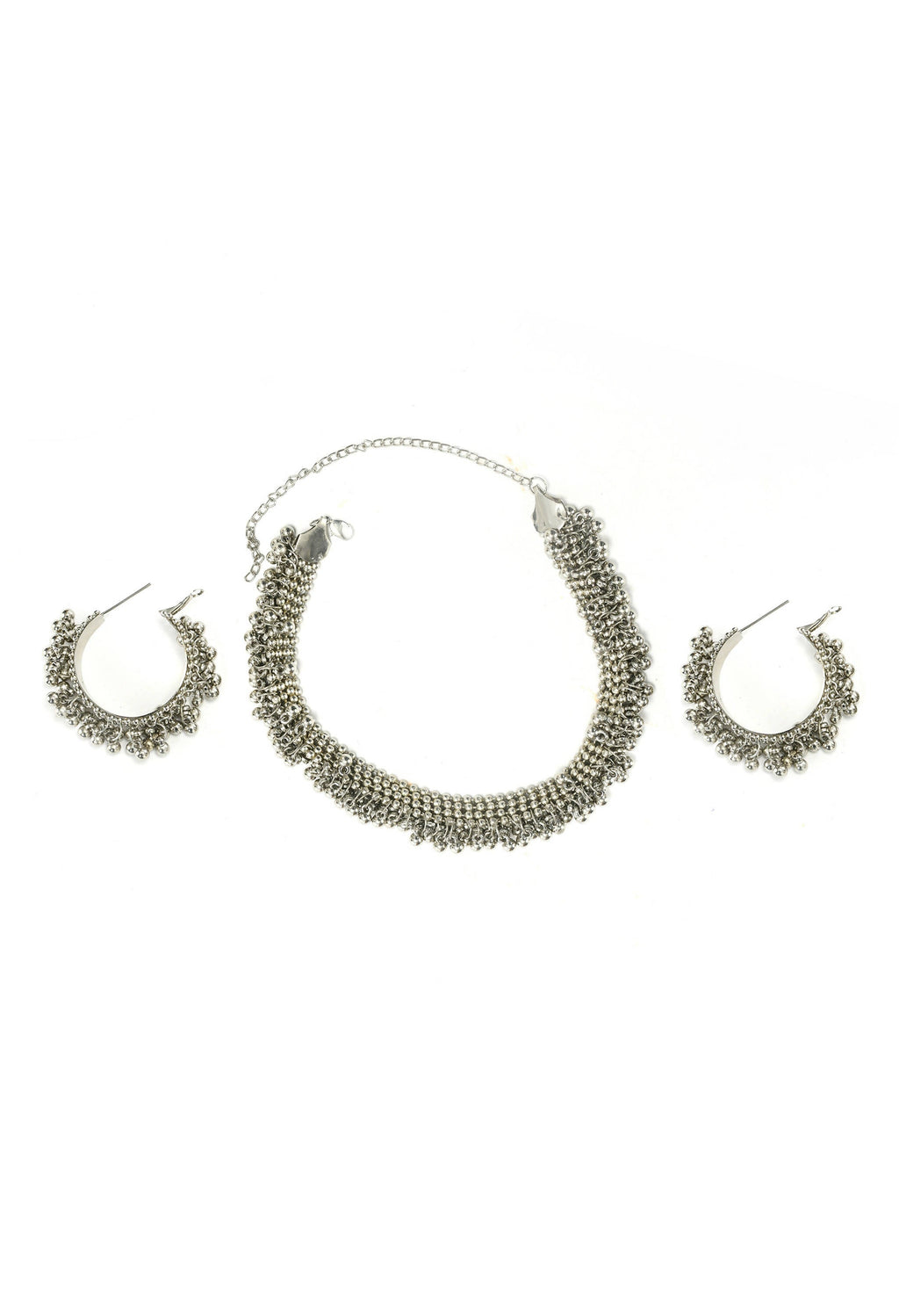 Silver-Plated Brass Ghungroo Work Choker Necklace for Women