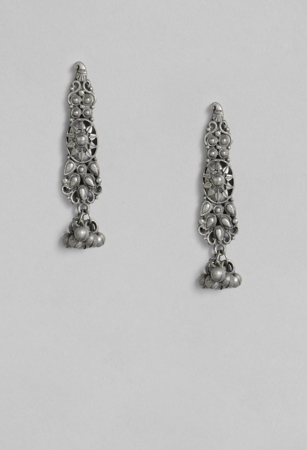 Johar Kamal Oxidised Silver-Plated Brass Temple Choker Necklace Set