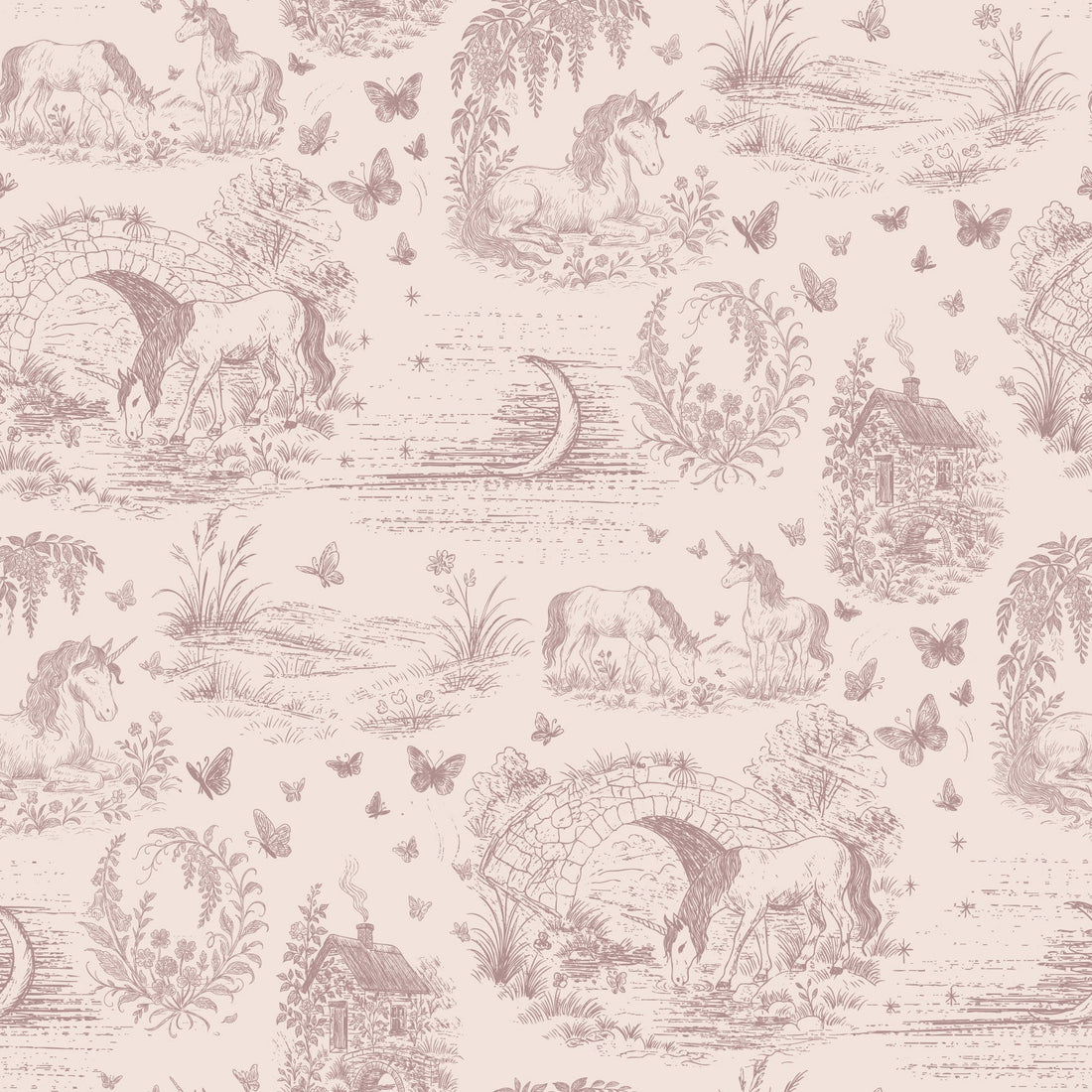 Locket Floral Removable Wallpaper by The Feral Flower