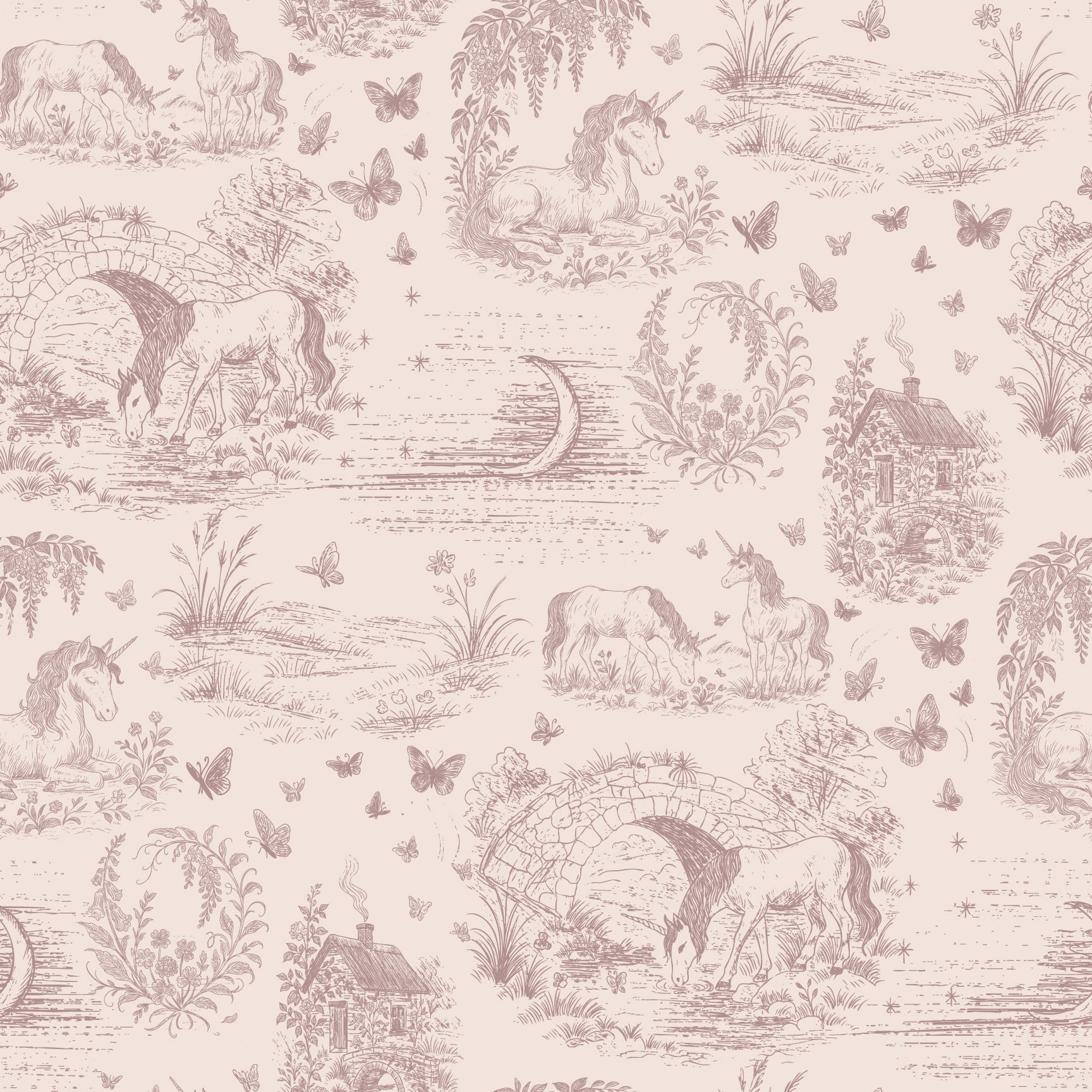 Locket Floral Removable Wallpaper by The Feral Flower