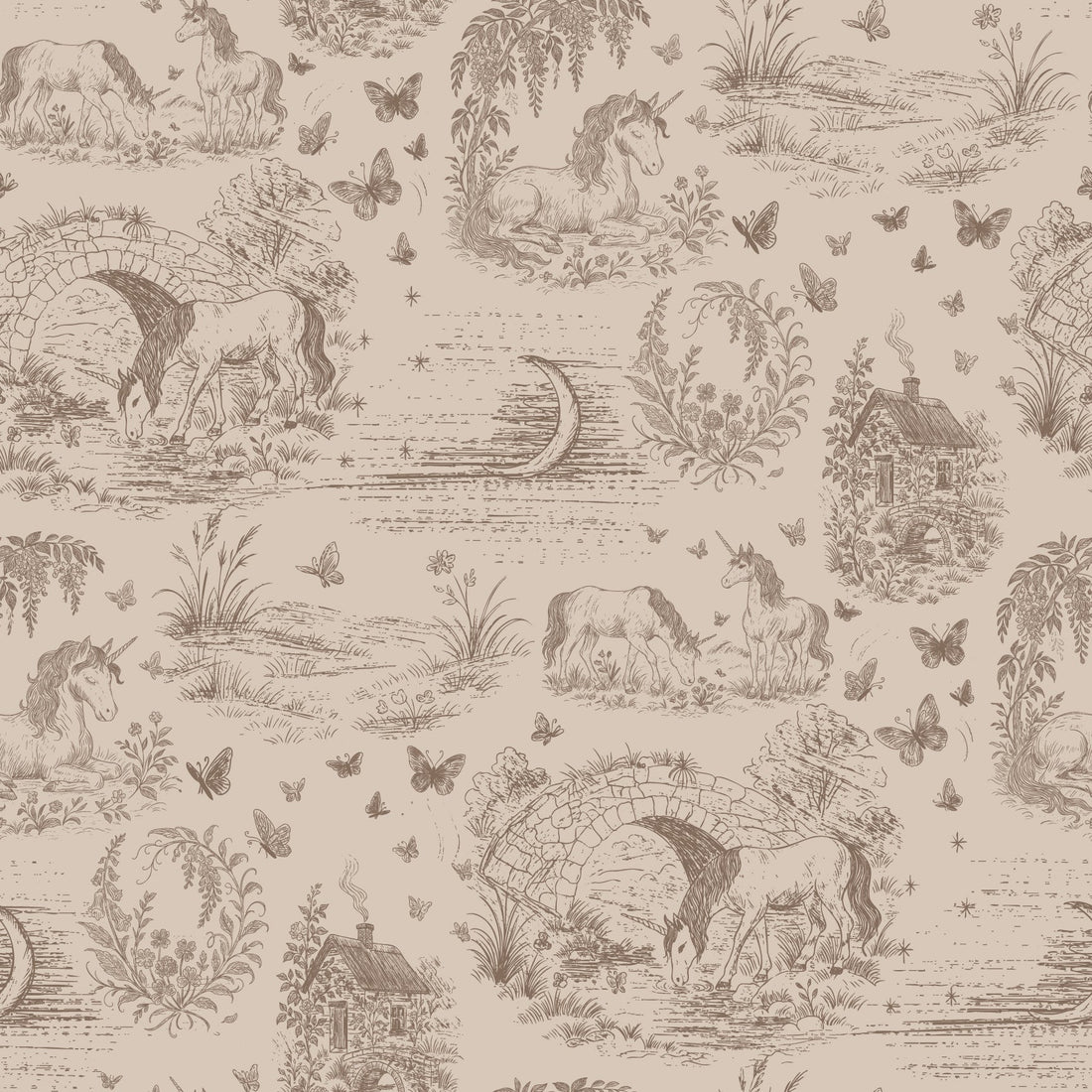Locket Floral Removable Wallpaper by The Feral Flower