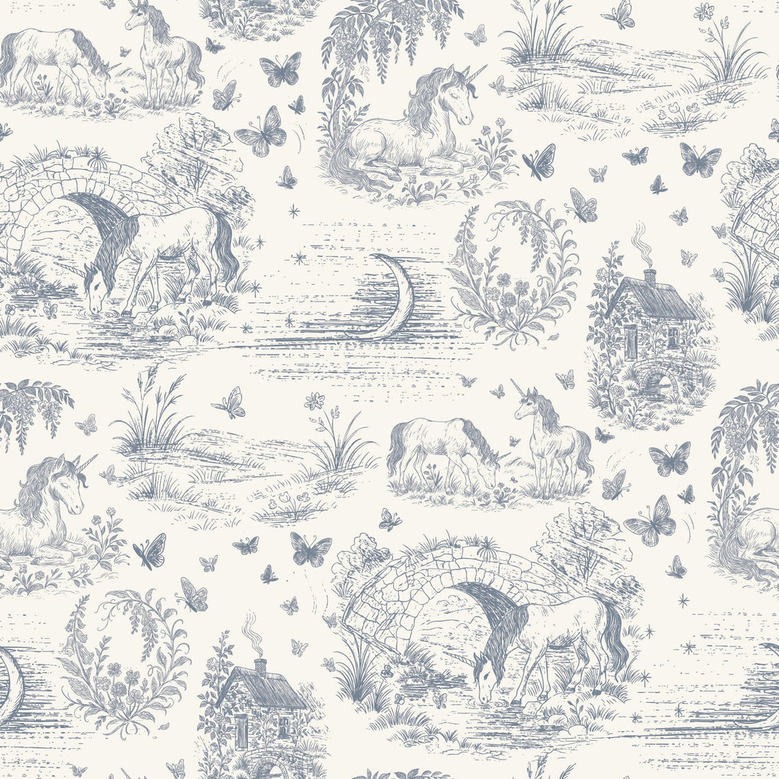 Locket Floral Removable Wallpaper by The Feral Flower