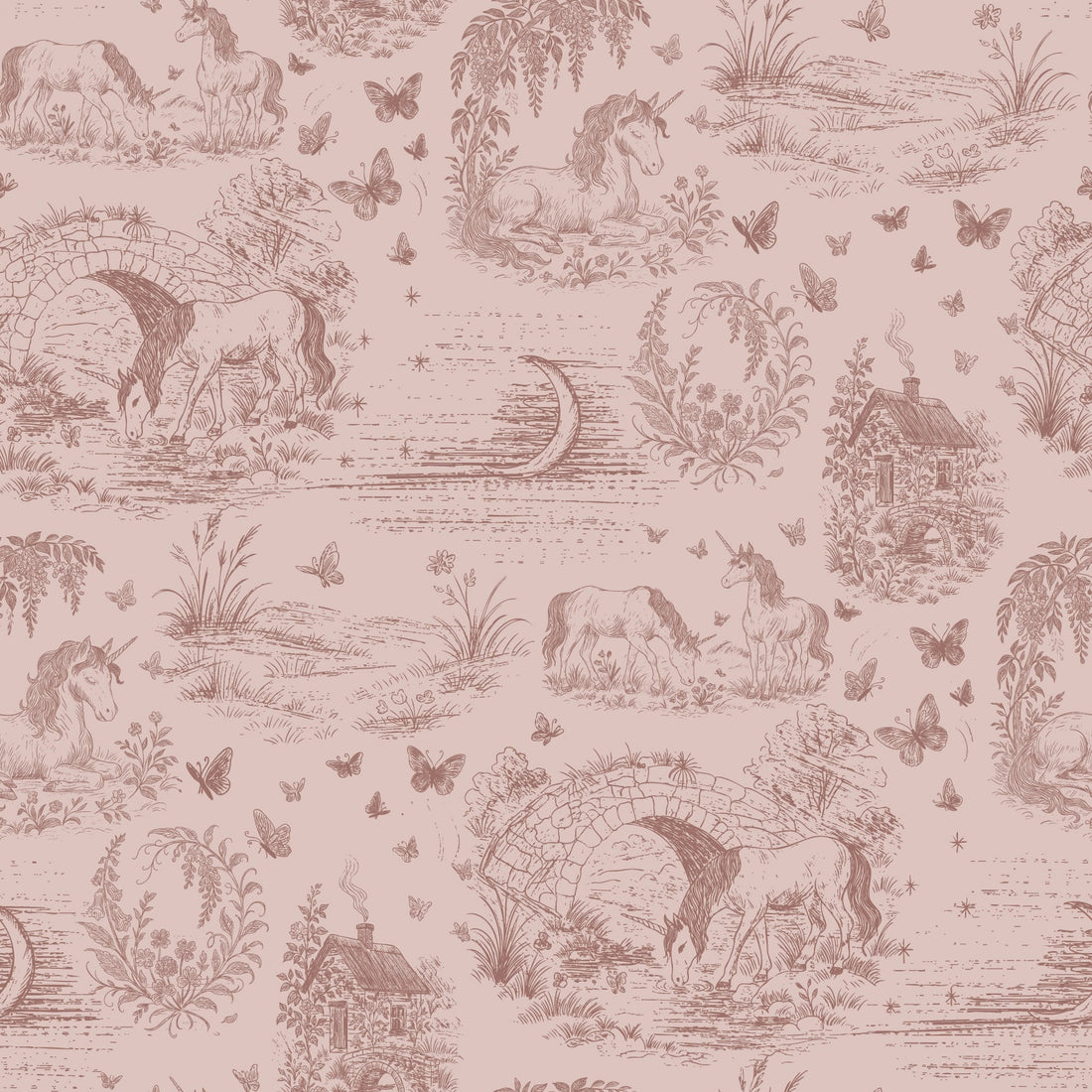 Locket Floral Removable Wallpaper by The Feral Flower