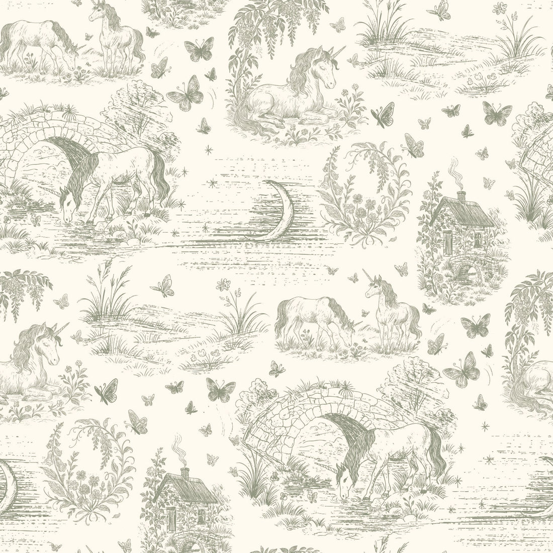 Locket Floral Removable Wallpaper by The Feral Flower